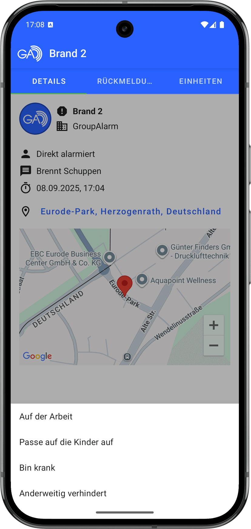 Alarmkommentare ermöglichen detailliertere Rückmeldungen