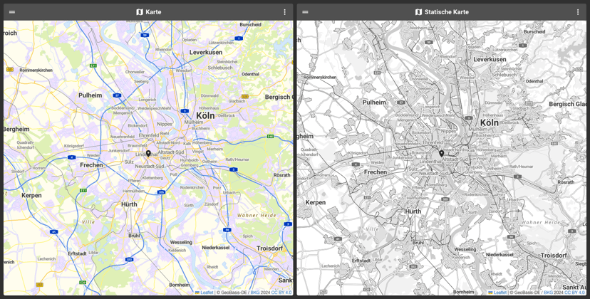 Der Alarmmonitor kann Basemap Karten darstellen