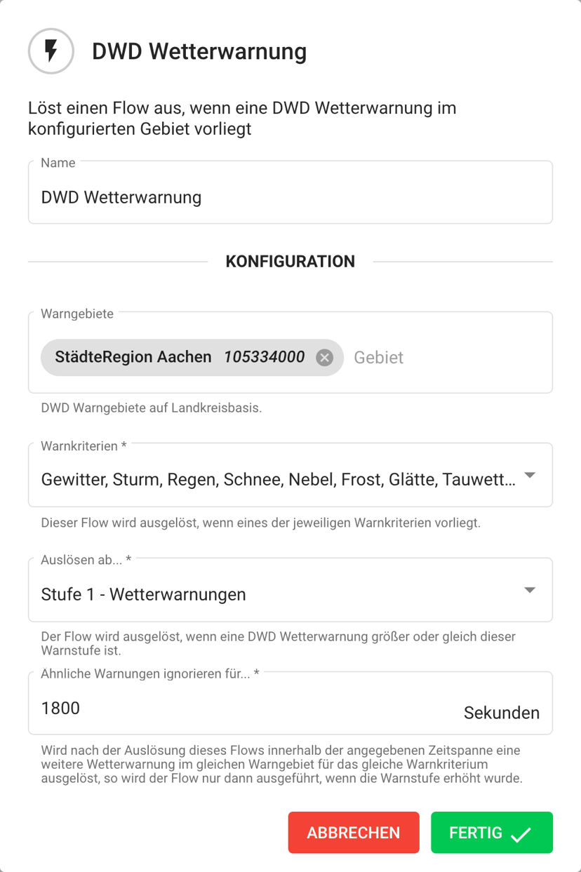 Deduplizierung der DWD-Wetterwarnungen