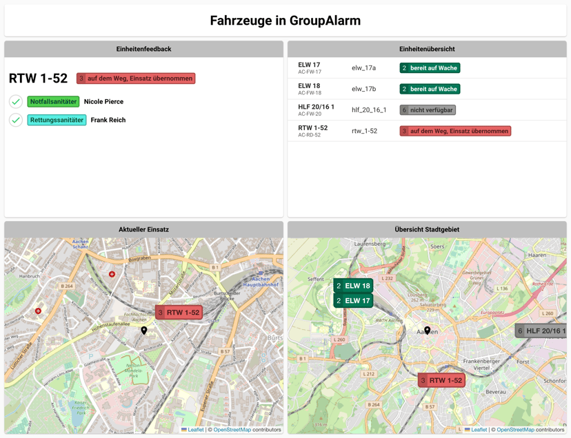 Fahrzeuge in GroupAlarm