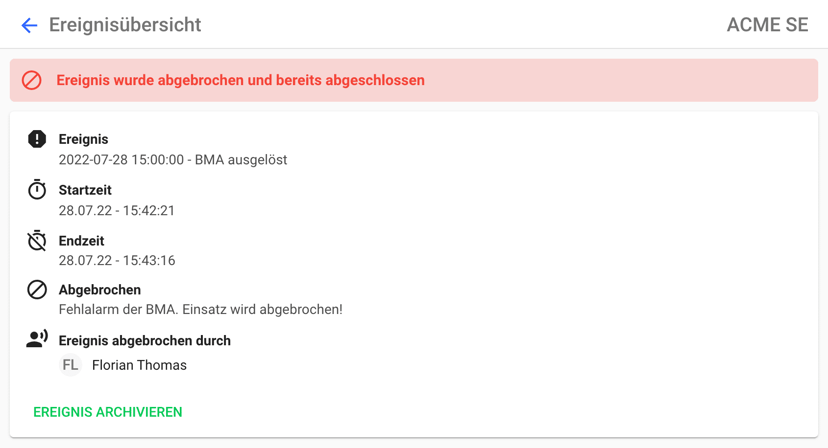 Ereignisabbruch