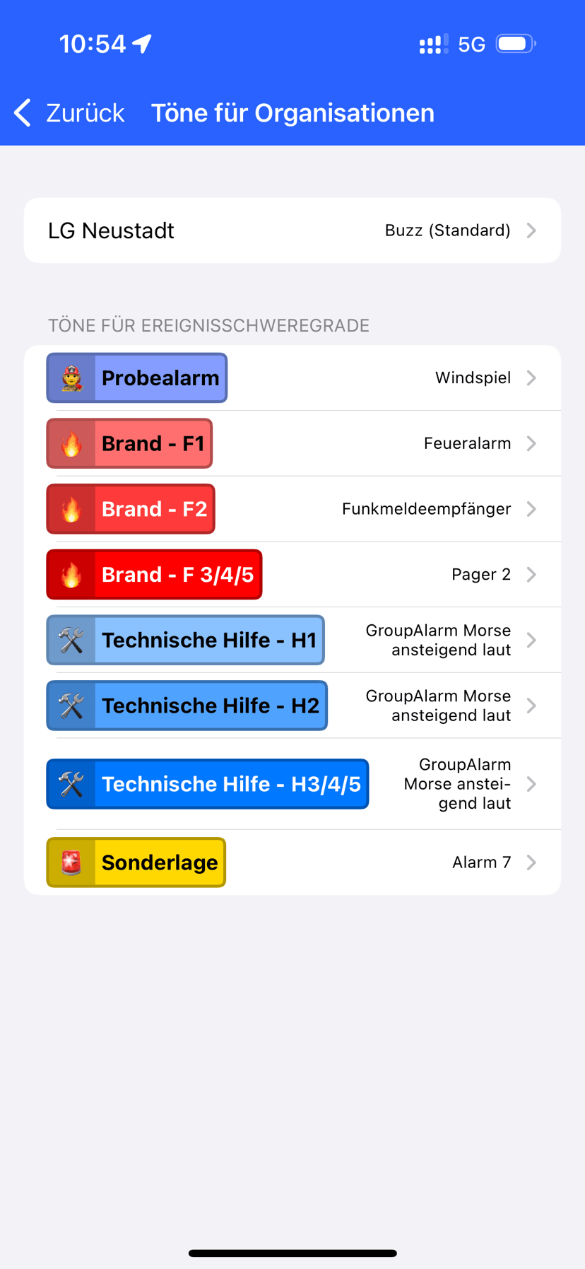 Schweregrade für Ereignisse und Alarme