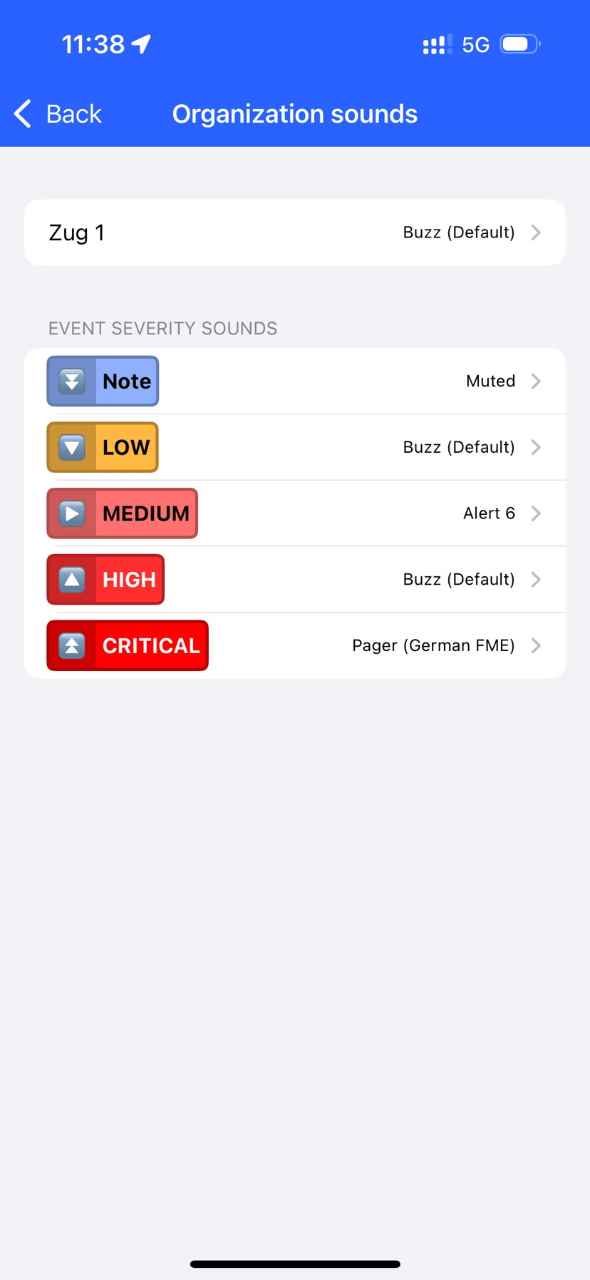 Severity for events and alarms