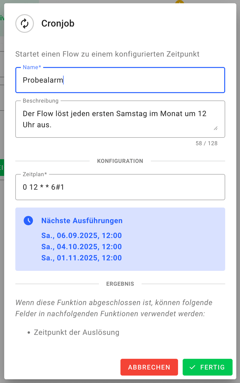 Zeitgesteuerter Trigger im Flow (Cronjob)