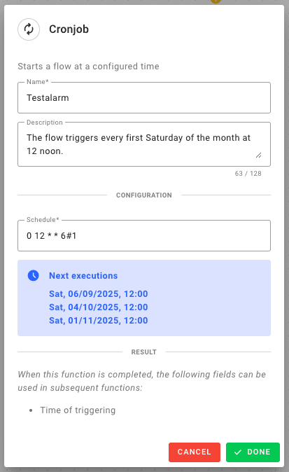 Scheduled trigger in flow (cronjob)