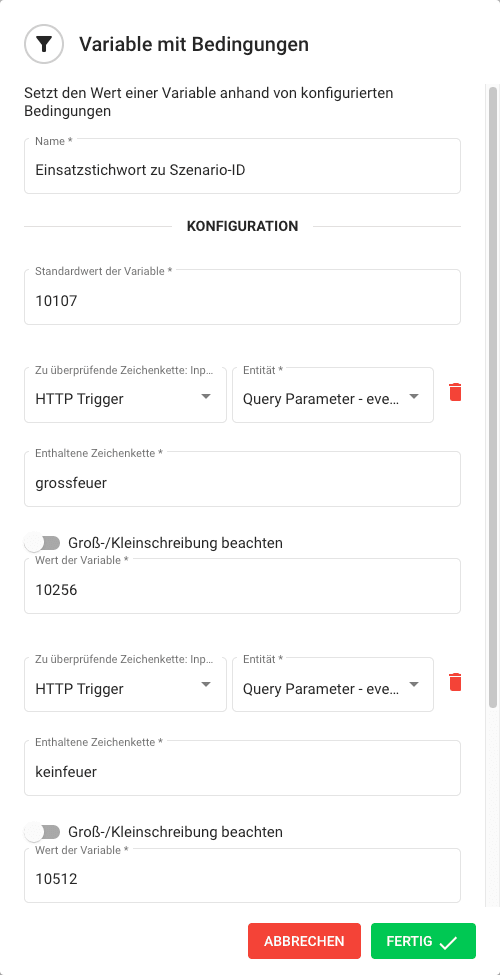 Variablen mit Bedingungen in Flows