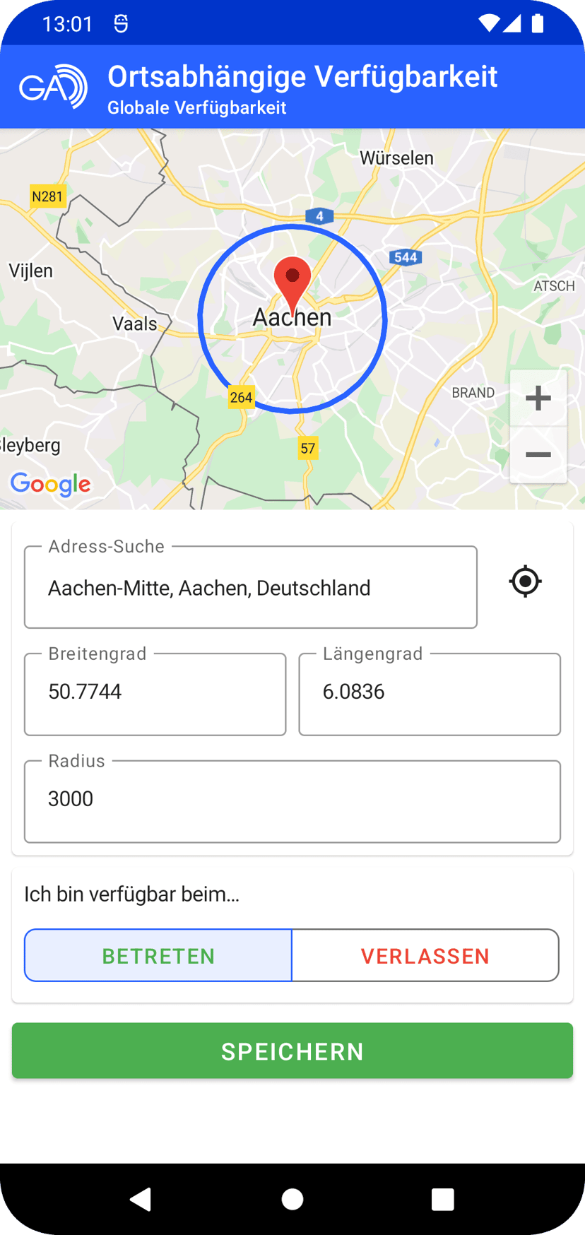 Verfügbarkeit mit Geofences steuern