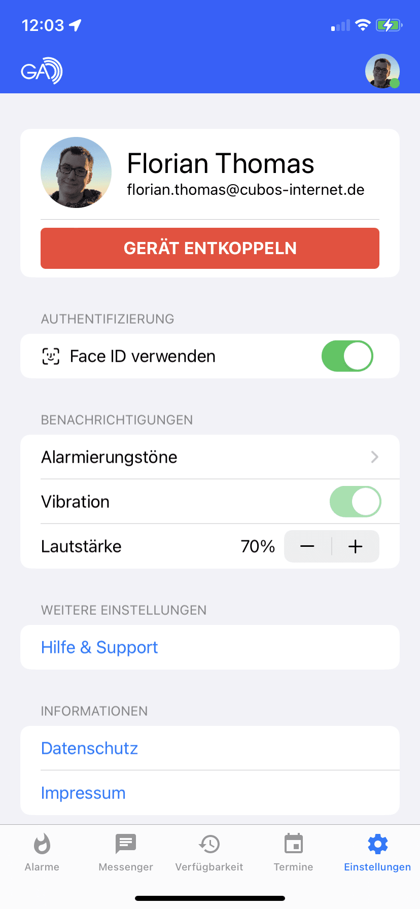 Lautstärke der Alarmbenachrichtigungen unter iOS