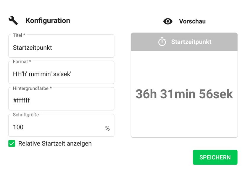 Vergangene Zeit seit Alarmstart