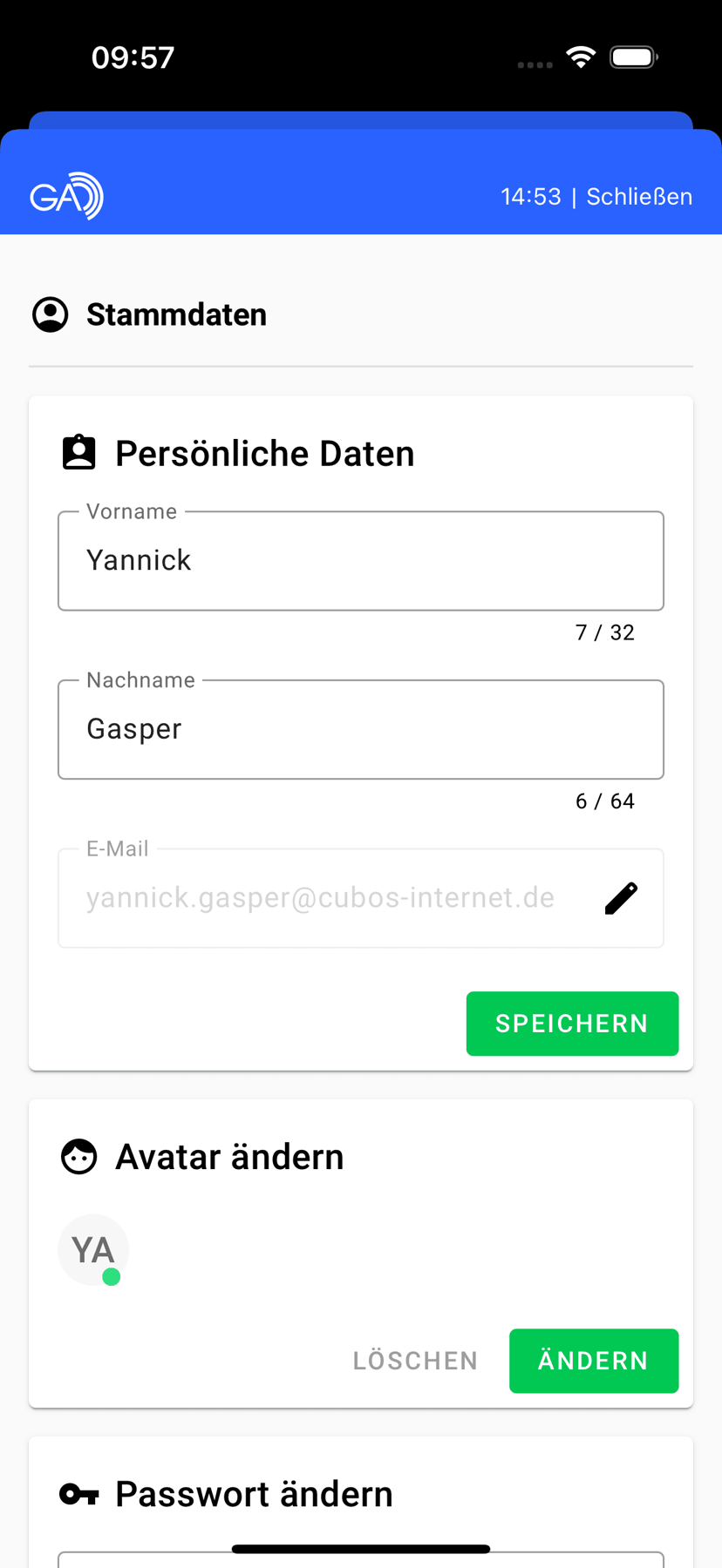 Benutzereinstellungen über die App steuern