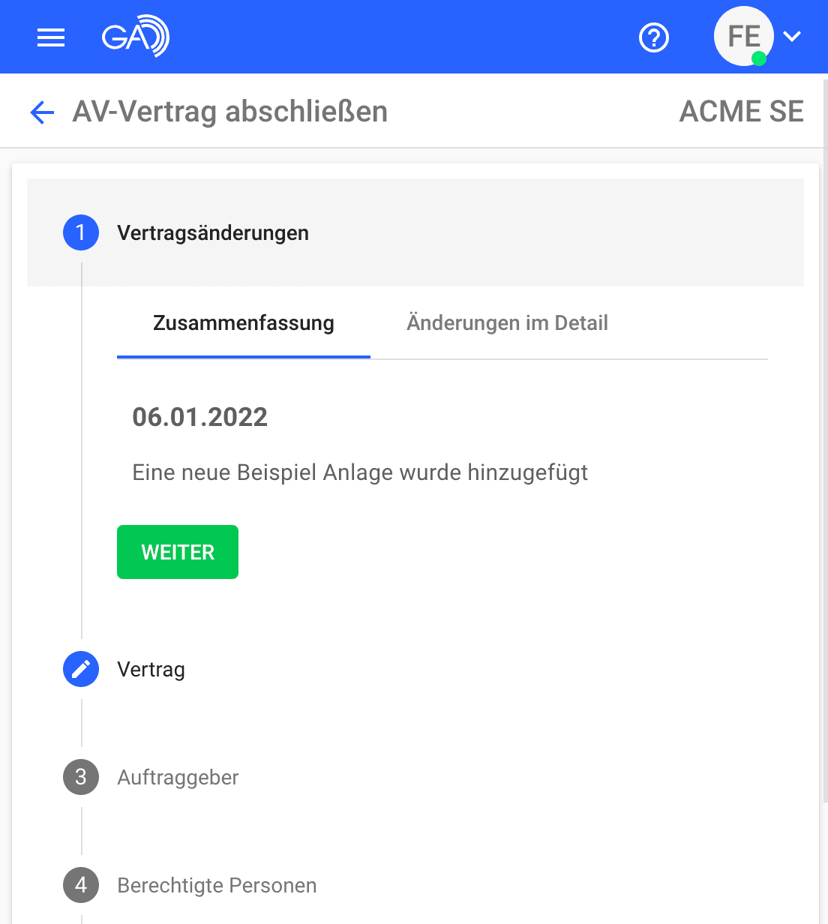 Bessere Übersicht über AV-Vertragsänderungen