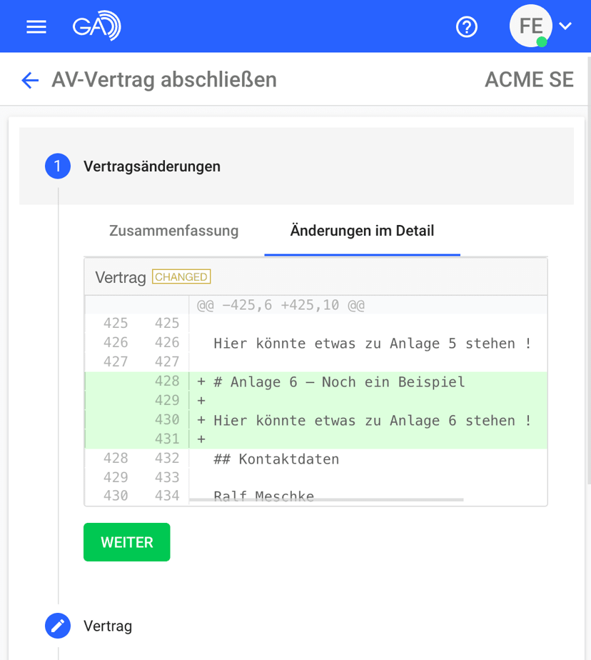 Bessere Übersicht über AV-Vertragsänderungen