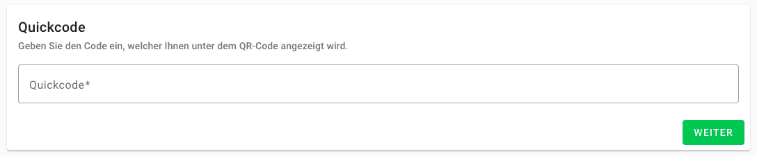 Eingabefeld für den Quickcode in GroupAlarm